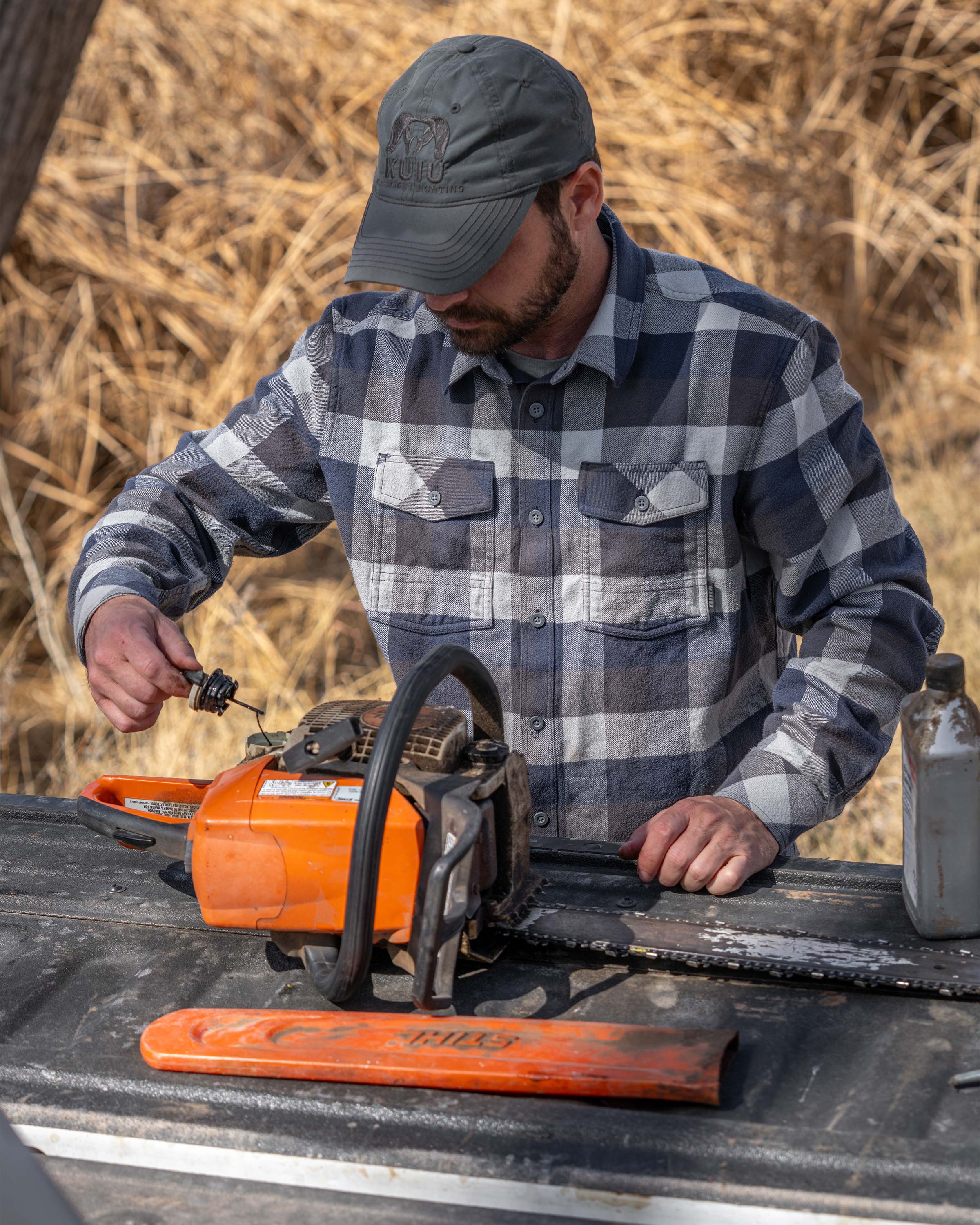 Field Flannel Shirt | Steel Blue Trio - Image 7