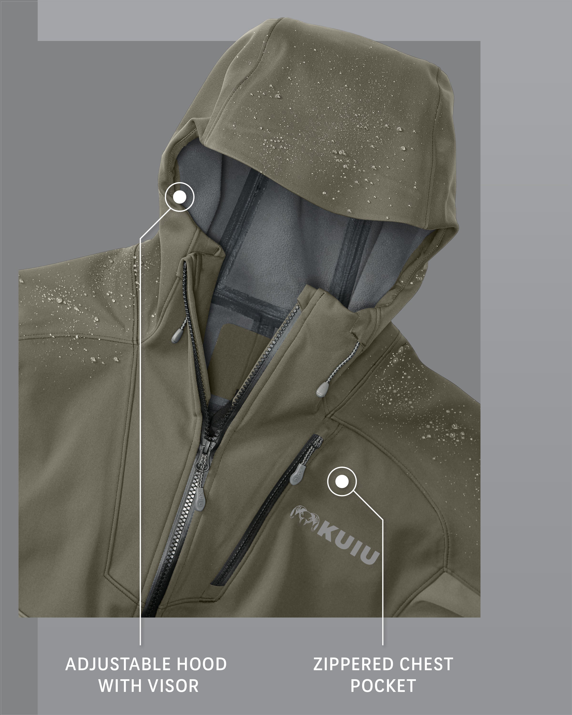 Axis Hybrid Hooded Jacket | Ash - Image 3